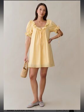 NWT Kourt Juliet Cotton Eyelet Yellow Few Moda Dress Medium